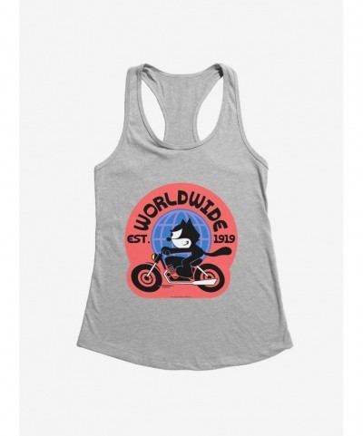 Festival Price Felix The Cat Worldwide Motorcycle Felix Girls Tank $8.37 Tanks