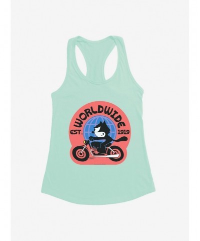 Festival Price Felix The Cat Worldwide Motorcycle Felix Girls Tank $8.37 Tanks