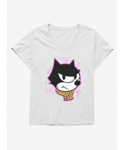 Exclusive Felix The Cat Graffiti Art Gold Chain Felix Girls T-Shirt Plus Size $10.17 T-Shirts